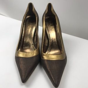 Nicole Miller Brown/Gold Classic Pumps 8.5 B